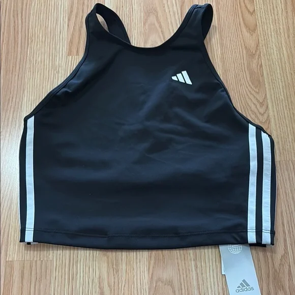 Adidas Black and White Crop Top - Picture 1 of 2